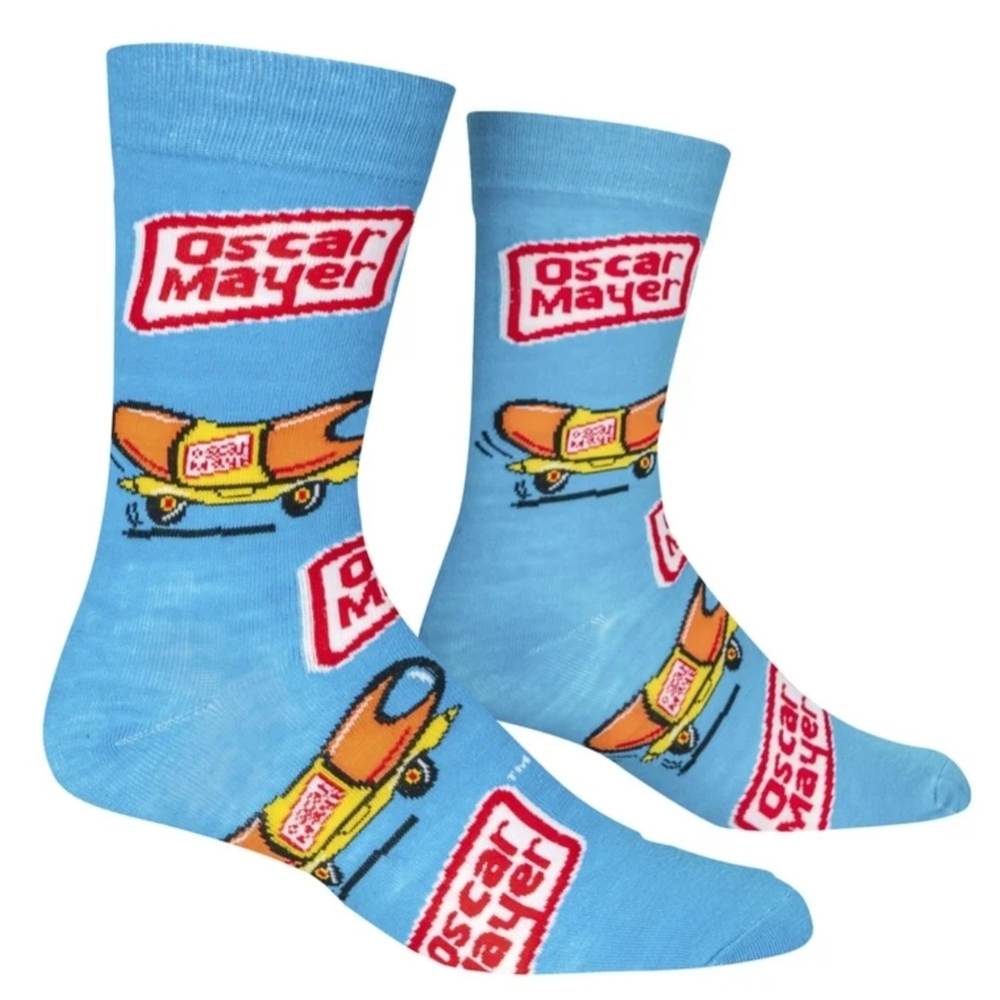 NWT Oscar Mayer Wienermobile Crew Socks Men’s Size 6-12 Novelty Hot Dog Socks